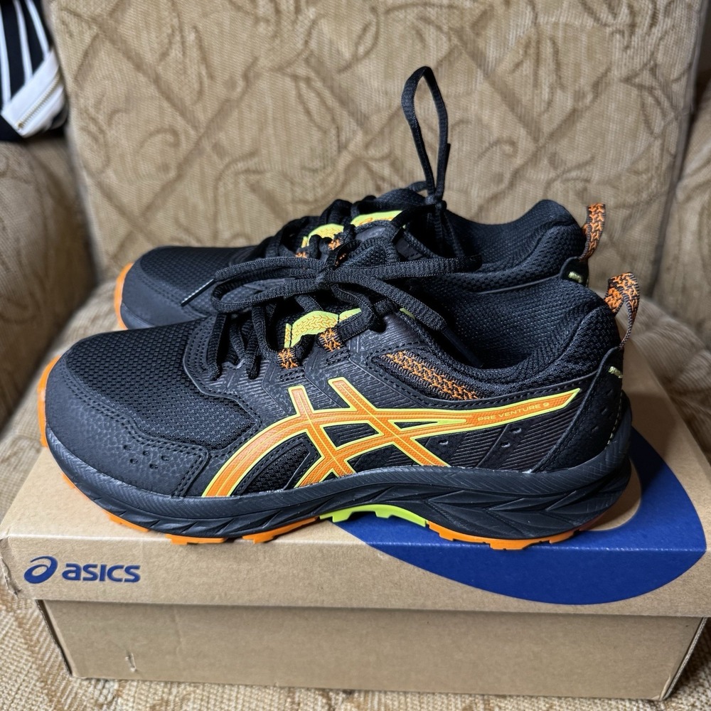 Asics Pre-Venture‎ 9 GS 1014A276-003 Boys Black Running Shoes Size US 4.5